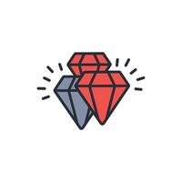 Diamond icon. .Editable stroke.linear style sign for use web design,logo.Symbol illustration. vector