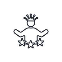 king icon. .Editable stroke.linear style sign for use web design,logo.Symbol illustration. vector