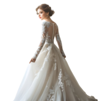 Bridal in White Dress on Transparent Background png