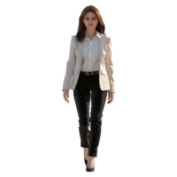 mujer de negocios caminando en transparente antecedentes png