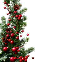 Christmas Tree Border with Bells on Transparent Background png