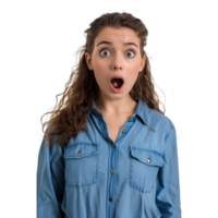 Shocked Girl Standing on Transparent Background png