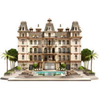 Luxury Residential Building on Transparent Background png