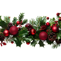 Christmas Tree Border with Bells on Transparent Background png