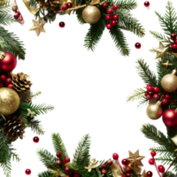 Natal árvore fronteira com sinos em transparente fundo png