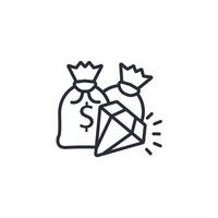 wealth icon. .Editable stroke.linear style sign for use web design,logo.Symbol illustration. vector
