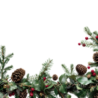 Noël arbre frontière avec cloches sur transparent Contexte png