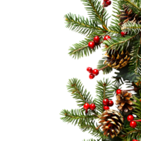 Noël arbre frontière avec cloches sur transparent Contexte png