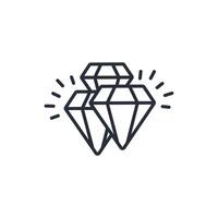 Diamond icon. .Editable stroke.linear style sign for use web design,logo.Symbol illustration. vector