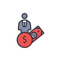 rich man icon. .Editable stroke.linear style sign for use web design,logo.Symbol illustration. vector