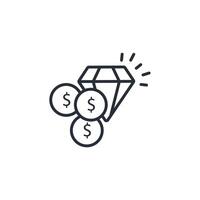 Value icon. .Editable stroke.linear style sign for use web design,logo.Symbol illustration. vector