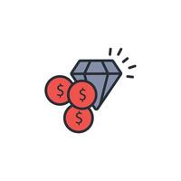 Value icon. .Editable stroke.linear style sign for use web design,logo.Symbol illustration. vector