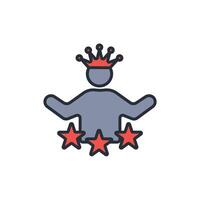 king icon. .Editable stroke.linear style sign for use web design,logo.Symbol illustration. vector