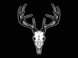 A black silhouette of Deer skull clip art. Hunter man design. Design template for Deer. vector