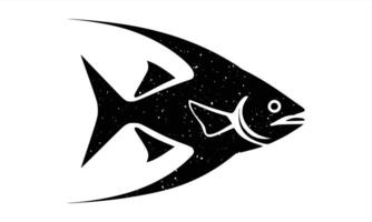 A black silhouette of Fishing clip art. Design template for buss Fish. vector