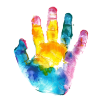 bunt Hand druckt auf transparent Hintergrund png