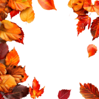 Autumn Leaves Border on Transparent Background png