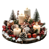 Christmas Candle Holder Set on Transparent Background png