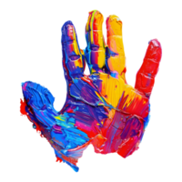 colorida mão impressões em transparente fundo png