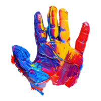 bunt Hand druckt auf transparent Hintergrund png