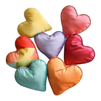 Solid Color Heart Shape Cushion on Transparent Background png