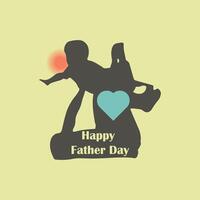 Happy Fathers Day, card background with dad and son vector