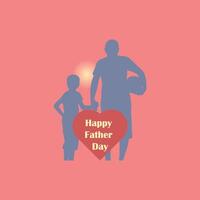 Happy Fathers Day, card background with dad and son vector