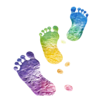 colorato piede stampe su trasparente sfondo png