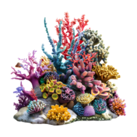 Colorful Corals on Transparent Background png