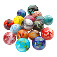 Colorful Marbles on Transparent Background png