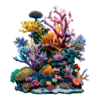 färgrik koraller på transparent bakgrund png