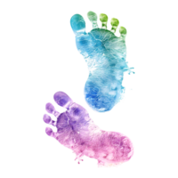 coloré pied impressions sur transparent Contexte png