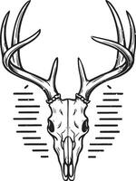 A black silhouette of Deer skull clip art. Hunter man design. Design template for Deer. vector