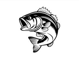 A black silhouette of Fishing clip art. Design template for buss Fish. vector