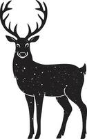 A black silhouette of Deer skull clip art. Hunter man design. Design template for Deer. vector