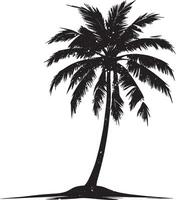 A black silhouette of coconut tree clip art. Coconut tree pintree design. Design template for coconut tree. vector