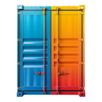 Colorful Shipping Container on Transparent Background png