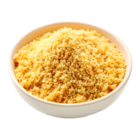 Raw couscous in the bowl on Transparent Background png