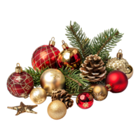 Festive Christmas Tree Branches with Bells on Transparent Background png