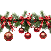 Festive Christmas Tree Branches with Bells on Transparent Background png