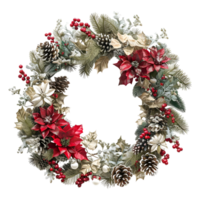 Christmas Pine Needle Wreath on Transparent Background png