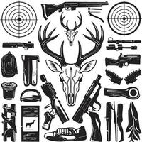 A black silhouette of Deer skull clip art. Hunter man design. Design template for Deer. vector