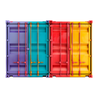 Colorful Shipping Container on Transparent Background png