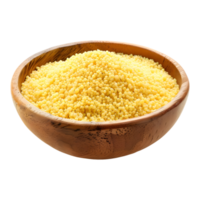 Raw couscous in the bowl on Transparent Background png