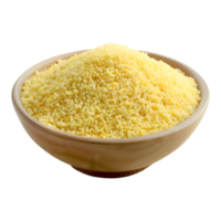 Raw couscous in the bowl on Transparent Background png