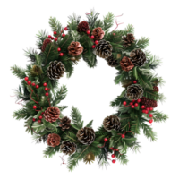 Christmas Pine Needle Wreath on Transparent Background png