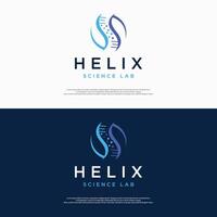 Creative bio tech or DNA spiral molecule abstract logo template design.Logo for business, science and lab. vector