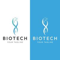 Creative bio tech or DNA spiral molecule abstract logo template design.Logo for business, science and lab. vector