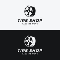 Tire or wheel logo template design with creative ideas. Logo for tire shops, workshops and companies. vector