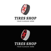 Tire or wheel logo template design with creative ideas. Logo for tire shops, workshops and companies. vector